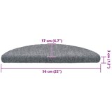  Prostirke za stepenice, samoljepljive, 5 kom, 56x17x3 cm, svijetlo sive, poluokrugle | shoptok.hr