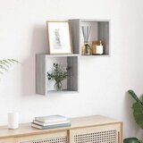 VidaXL Stenske police kockaste 2 kosa sonoma sive 30x15x30 cm Slike