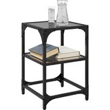  Stolići za kavu s crnim staklenim vrhom 2 kom 30x30x45 cm čelik | shoptok.hr