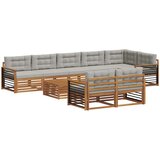  Set vanjskih sofa 9 kom. Prirodna i svijetlo siva | shoptok.hr