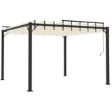  Sjenica s rešetkastim krovom 3 x 3 m krem tkanina i aluminij | shoptok.hr