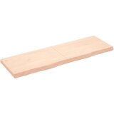vidaXL Stenska polica 160x50x(2-6) cm neobdelana trdna hrastovina | Shoptok.si