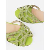 Shelvt Women's green sandals with cubic zirconia | Shoptok.si