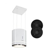 Klarstein tron ambience, otočna kuhinjska napa, Ø 38 cm, recirkulacija 540 m³ / h, led, bela Cene