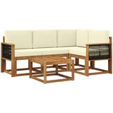  Set vanjskih sofa 5 kom. Prirodna i krem Poliester | shoptok.hr