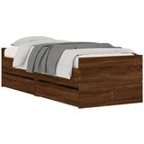  Okvir kreveta s ladicama boja smeđeg hrasta 90 x 190 cm | shoptok.hr