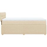 vidaXL Box spring postelja z vzmetnico krem 100x200 cm blago, (21291888) | Shoptok.si