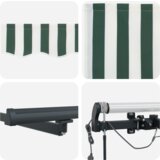 vidaXL automatska uvlačna tenda s LED-om Zelena i bijela 600x300 cm, zamjenska tkanina za tendu 6x3 m Zelena i bijela | shoptok.hr