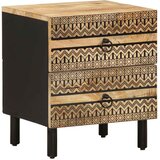  Krevetni ormarići 2 kom crni 40x33,5x46cm puno grubo drvo mango | shoptok.hr