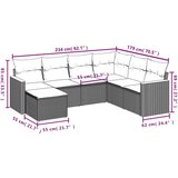  7-dijelni set vrtnih sofa od poliratana s jastucima bež | shoptok.hr