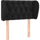  Vzglavje z ušesi črno 83x23x78/88 cm žamet, (20952356) | Shoptok.si