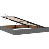  Otomanski krevet s pohranom Tamno siva 200 x 200 cm tkanina | shoptok.hr
