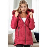 Dewberry Z6668 WOMEN'S COAT-BURGUNDY-1 Cijene