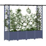  Povišeni krevet s mrežom i krovom Siva 203 x 40 x 138 cm PP | shoptok.hr