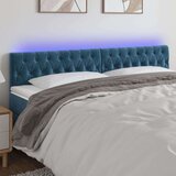  Posteljno vzglavje temno modro 180x7x78/88 cm žamet, (20938384) Cene