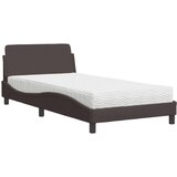  The Living Store Postelja z vzmetnico temno rjava 100x200 cm blago - Postelja, (21496967) | Shoptok.si