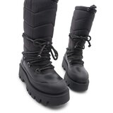 Marjin Women's Snow Boots With Thick Soles Lace-Up Shearling Insole Visra Black | Shoptok.si