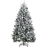 vidaXL Umjetno božićno drvce 300 LED sa šarkama i kuglicama 240 cm | shoptok.hr