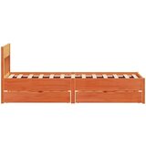 vidaXL Okvir kreveta bez madraca voštano smeđi 100x200 cm od borovine | shoptok.hr