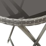 vidaXL 3-dijelni vrtni bistro set od poliratana i kaljenog stakla sivi | shoptok.hr
