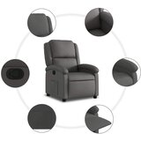  Naslonjač za noge, siva, prava koža | shoptok.hr