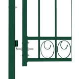 vidaXL Vrata za ograjo s konicami jeklo 100x200 cm zelena | Shoptok.si