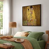  Slika - Gustav Klimt – Kiss 40x40 U crnom drvenom okviru | shoptok.hr