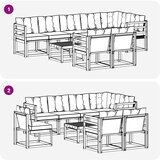  Set vanjskih sofa 9 kom. Prirodna i crna | shoptok.hr