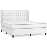  Box spring postelja z vzmetnico bel 160x200 cm umetno usnje, (20884049) | Shoptok.si
