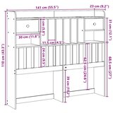  Uzglavlje sa spremištem bijeli 135 cm od masive borovine | shoptok.hr