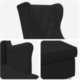  Fotelja s footstoolom 2 kom. Crna Tkanina | shoptok.hr