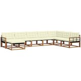  Set vanjskih sofa 8 kom. Prirodna i krem Čvrsto drvo akacije | shoptok.hr