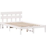  Krevetna konstrukcija Bijelo 120 x 200 cm Čvrsto borovo drvo Bijela 206.5 x 125.5 x 80.5 cm | Shoptok.si