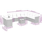 vidaXL 11-dijelni set vrtnih sofa od poliratana s jastucima smeđi | shoptok.hr