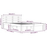  Za krevet od masivnog drva sivi 200 x 200 cm | shoptok.hr
