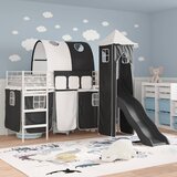  Okvir Krevet za Dječji Loft Bijela i crna 75 x 190 cm Metal | Eponuda.com