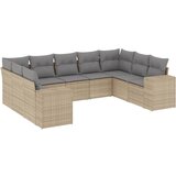  The Living Store Vrtna garnitura 9-delna z blazinami bež poli ratan - Vrtna Sedežna Garniture, (21443297) | Shoptok.si
