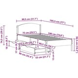 vidaXL Okvir kreveta bez madraca 75 x 190 cm od masivne borovine | shoptok.hr