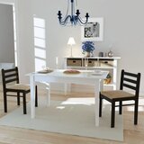 Maison Chic Jedilni stoli - Vzorci stoli 2 kosa rjavi iz trdnega kavčukovca in žameta A384, (22032618) | Shoptok.si