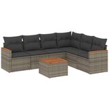 Maison Chic Seti vrtnega pohištva - Vrtna garnitura - Vrtni pohištvo set 7-delna z blazinami siv poli ratan, (21803153) | Shoptok.si