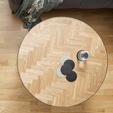 Zandiara klubska miza parker, naravna, črna, Ø ca. 80 cm | Shoptok.si