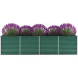 vidaXL Vrtna sadilica od pocinčanog čelika 320 x 80 x 77 cm zelena Cijene