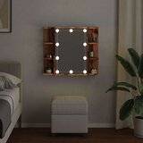  Ormar s ogledalom i LED-om Staro drvo 70x16,5x60 cm | shoptok.hr
