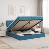  Podesivi krevet s madracem Tamno plava 200 x 200 cm Baršun | shoptok.hr