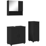 vidaXL Komplet pohištva za kopalnico 3 pcs Črna 61 x 35 x 64 cm | Shoptok.si