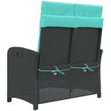  Vrtni naslonjač s jastucima crni od poliratana - Crna 105 x 59 x 93 cm 1 1 | shoptok.hr