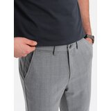 Ombre Men's classic cut pants in a delicate check - grey | Shoptok.si