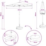  Vrtni Parasol s Podnožjem 230 x 230 cm Poliester Pravokutni | shoptok.hr