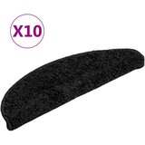  Prostirke za stepenice 10 kom 56x17x3 cm Crne poluokrugle | shoptok.hr