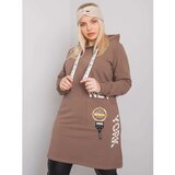 Fashion Hunters Plus size brown cotton tunic | Shoptok.si